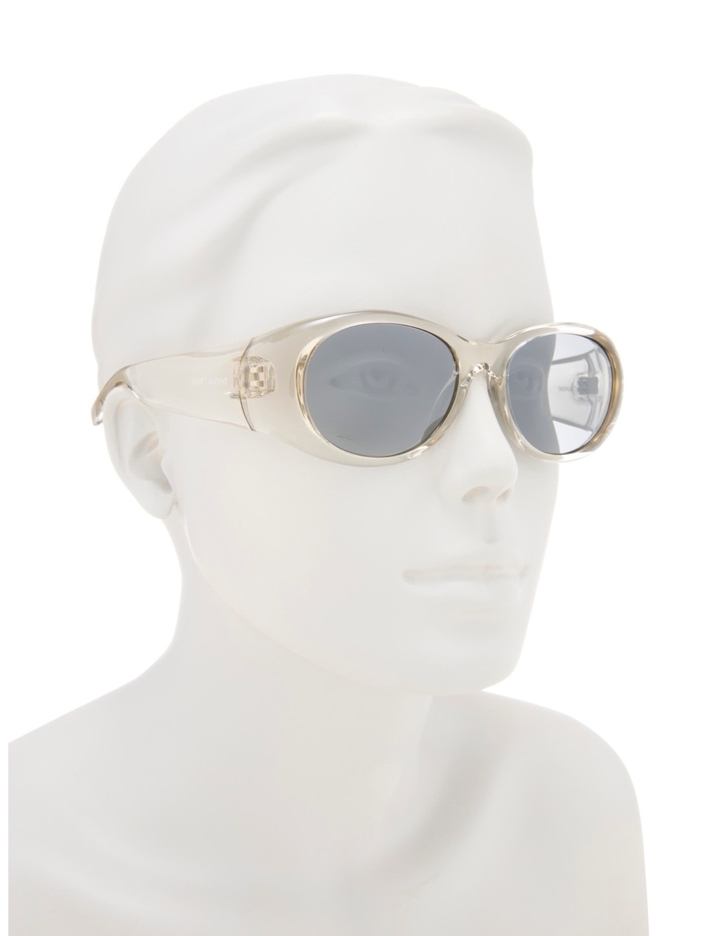 Saint Laurent Clear Champagne Frame Sunglasses with Gray Lenses